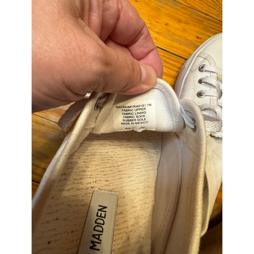 Steve Madden Mayra White Tie Platform Sneakers Size 7